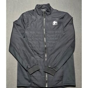 Taco Bell Jacket Small Black Employee Puffer Softshell Fleece Lined Logo